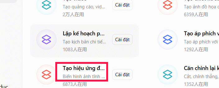 Tạo hiệu ứng động cho ảnh trên Dola AI