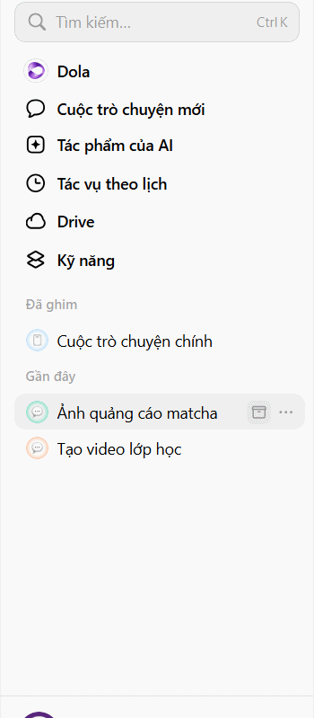 Ẩn tin nhắn trên Dola AI