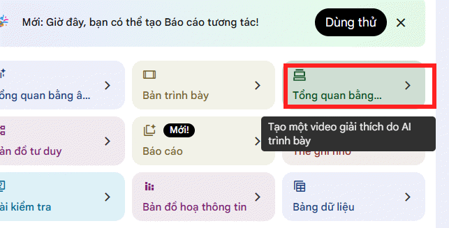 Tổng quan bằng video trên NotebookLM