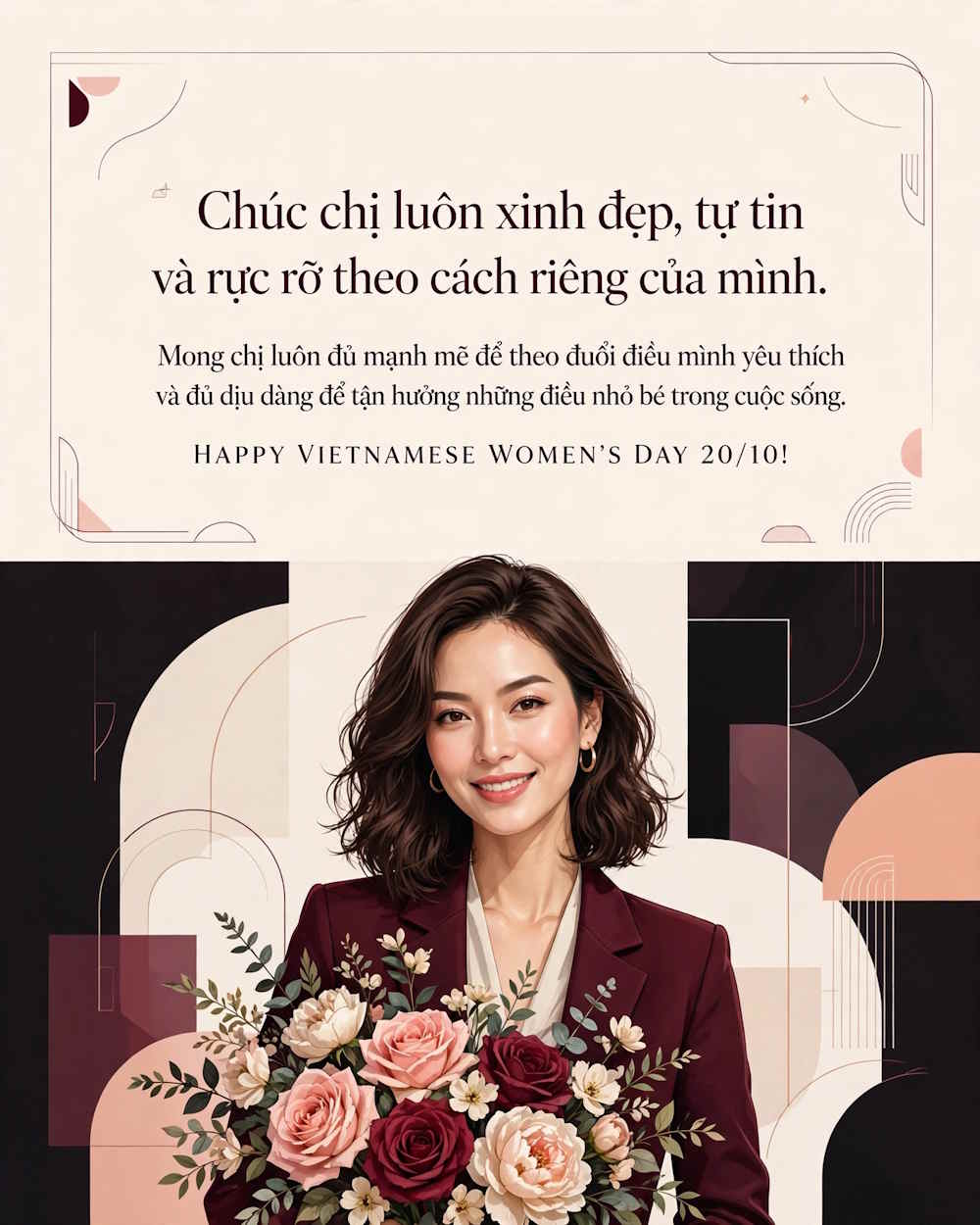 Thiệp 20/10 chủ đề Nữ tính và độc lập
