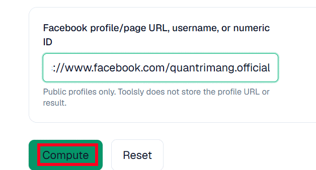 Cách tìm ID Facebook qua Toolsly