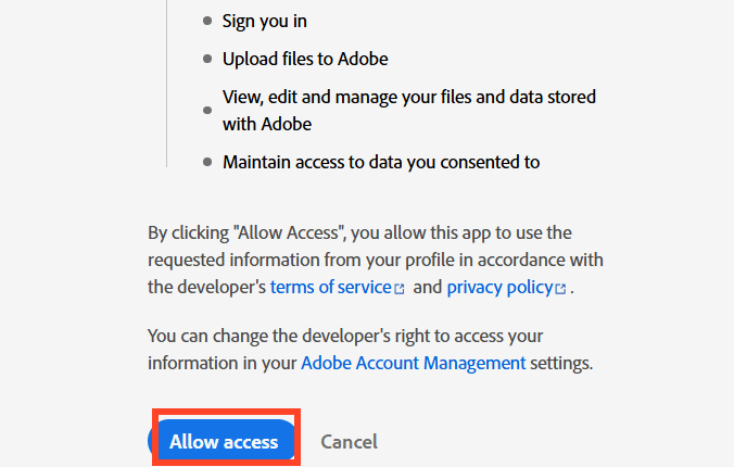 Đồng ý sử dụng Adobe trên ChatGPT