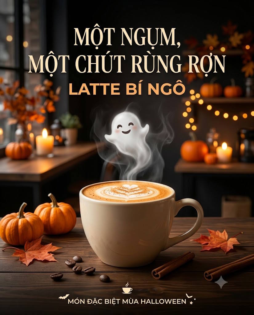 Quảng cáo đêm Halloween tại quán cà phê