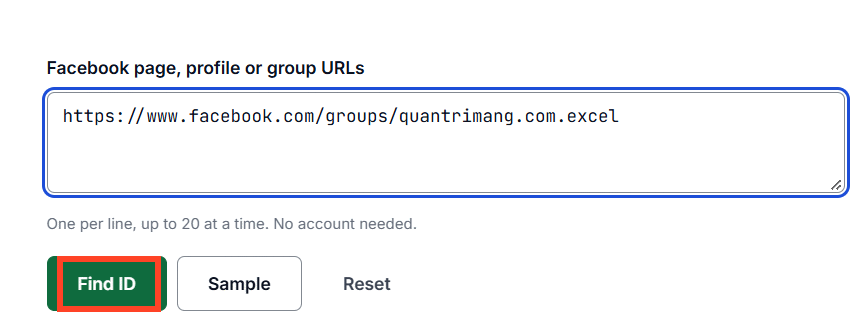 Sử dụng SEO Studio Tools tìm ID Facebook, Fanpage
