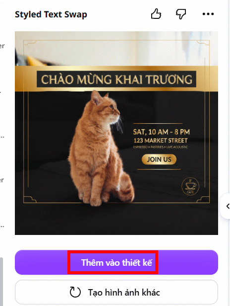 Đổi chữ trong ảnh bằng Styled Text Swap Canva