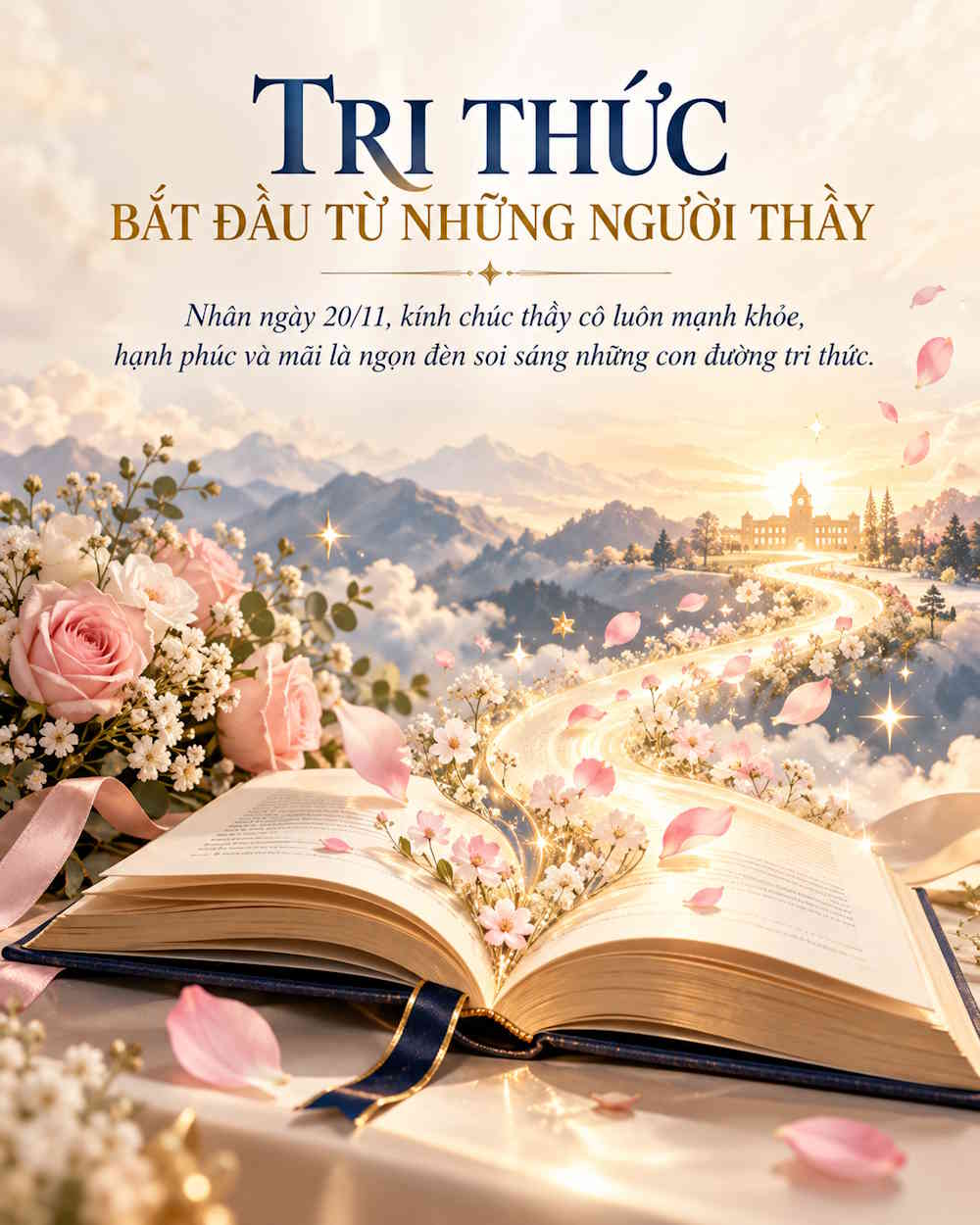 Thiệp 20/10 chủ đề Quyển sách tri ân