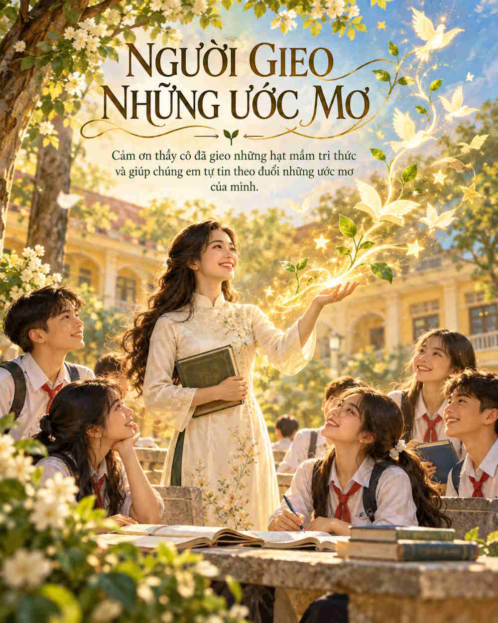 Thiệp 20/11 chủ đề Người gieo những ước mơ