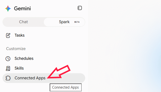 Connected Apps trên Gemini Spark