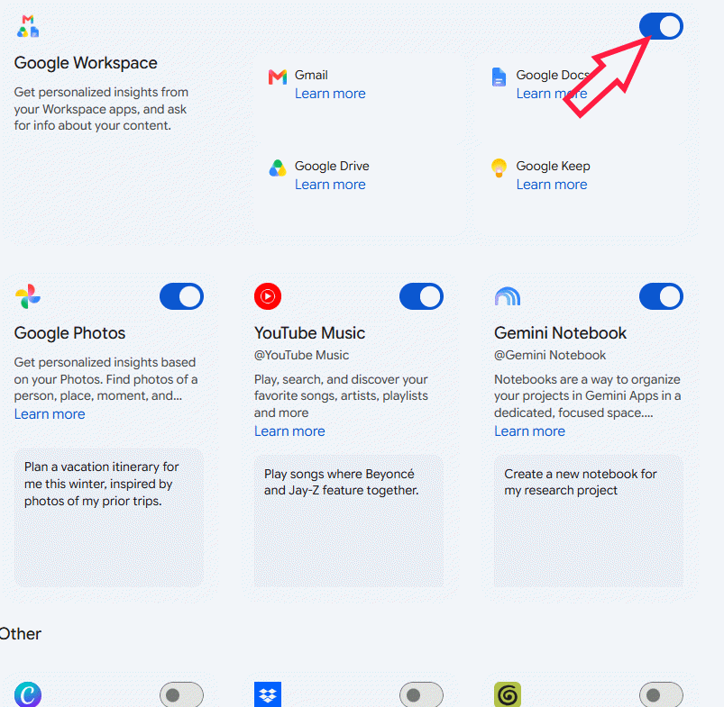 Google Workspace trên Gemini Spark