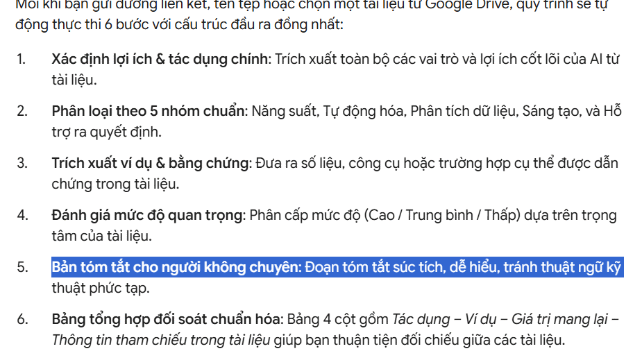 Quy trình phân tích tài liệu trong Drive trên Gemini Spark