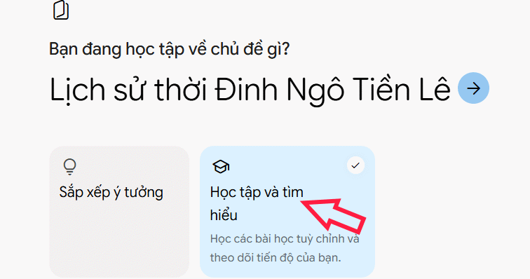 Sổ ghi chú học tập và tìm hiểu trên Gemini
