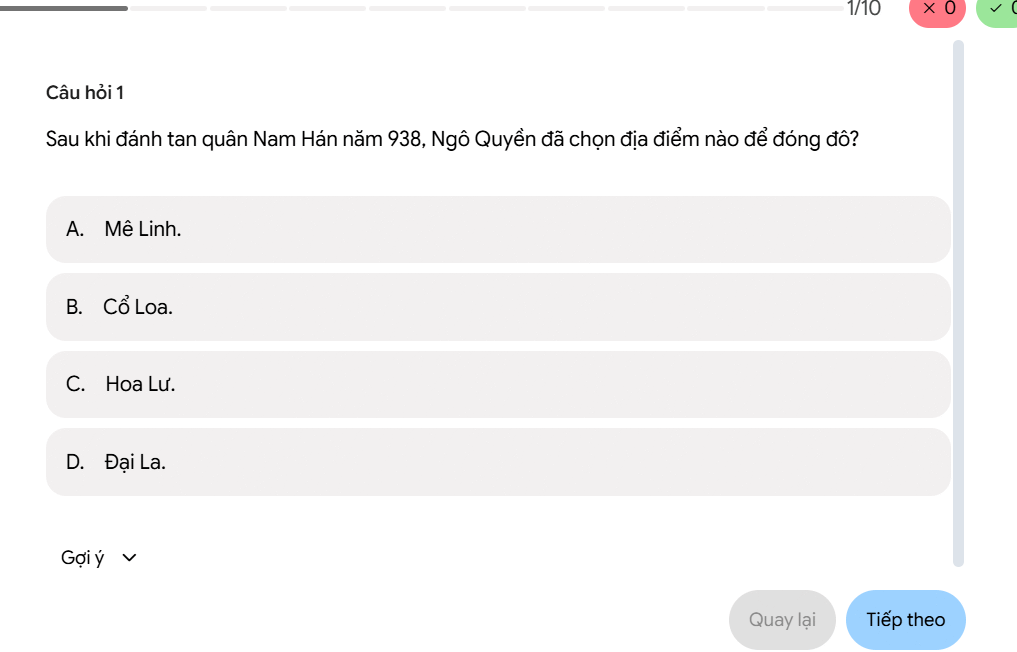 Nội dung đánh giá kiến thứ từ sổ ghi chú học tập trên Gemini