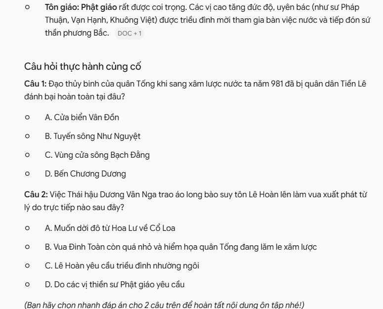 Câu hỏi thực hành