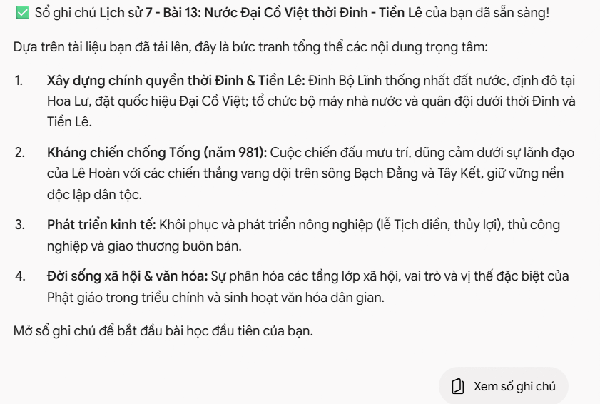 Sổ tay học tập chế độ Sinh viên trên Gemini