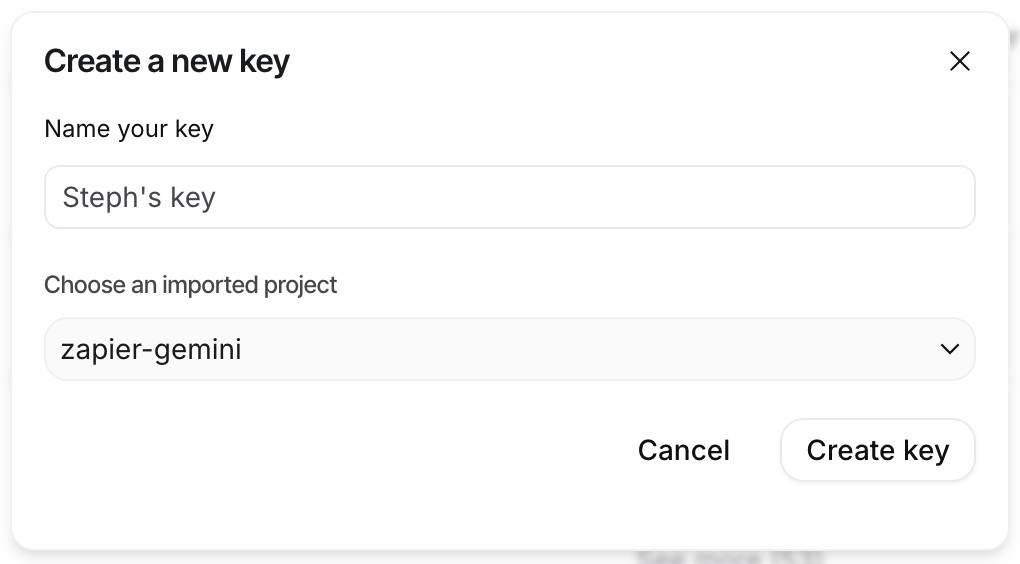 Tạo API key mới