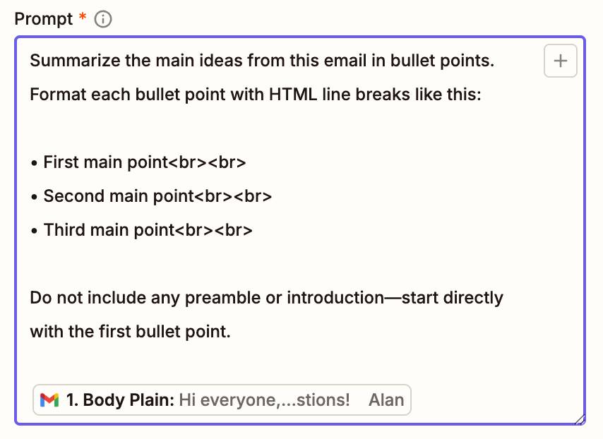 Trường "Prompt" trong bước hành động Google AI Studio