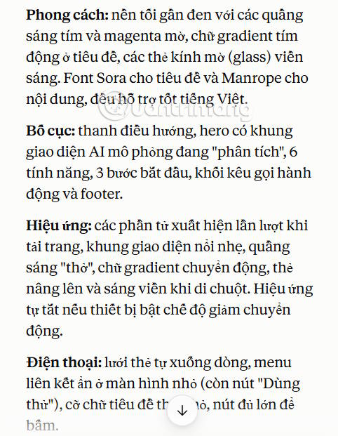 Chi tiết thiết kế bằng Claude Design trong Claude
