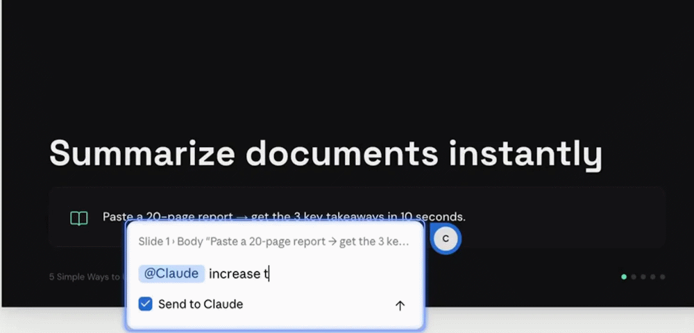 Chỉnh sửa slide thuyết trình tạo trên Claude Slides