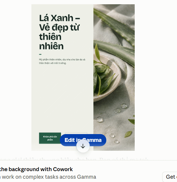 Website tạo bằng Gamma với Claude