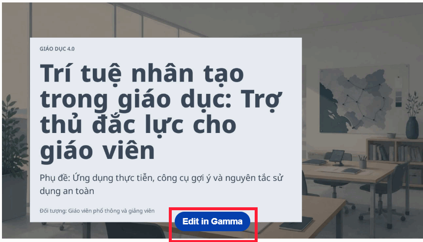 Chỉnh sửa slide bằng Gamma với Claude