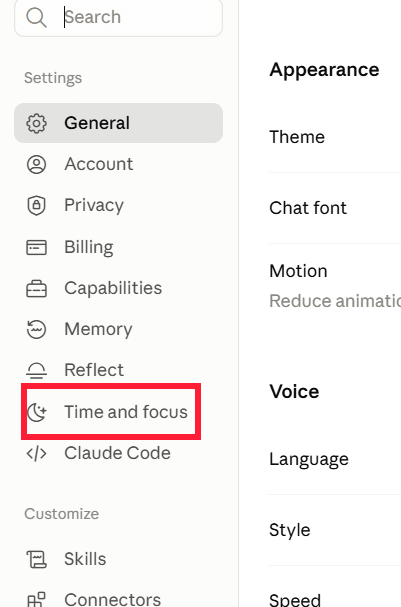 Time and focus trên Claude