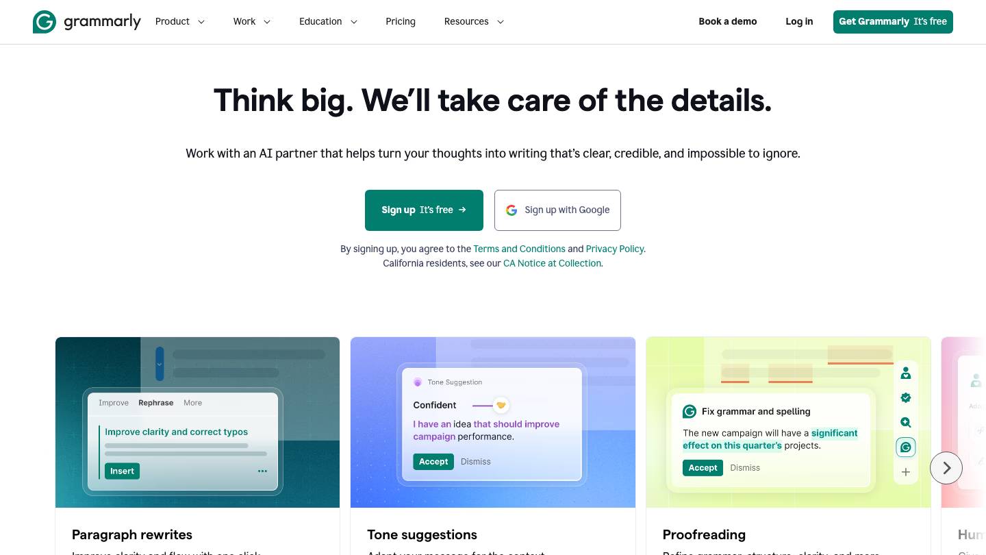 Ứng dụng trợ lý viết lách AI Grammarly