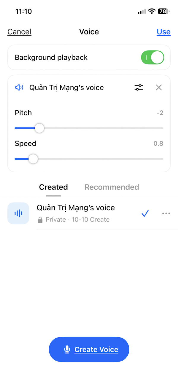 Chỉnh giọng nói cá nhân trong Dola AI