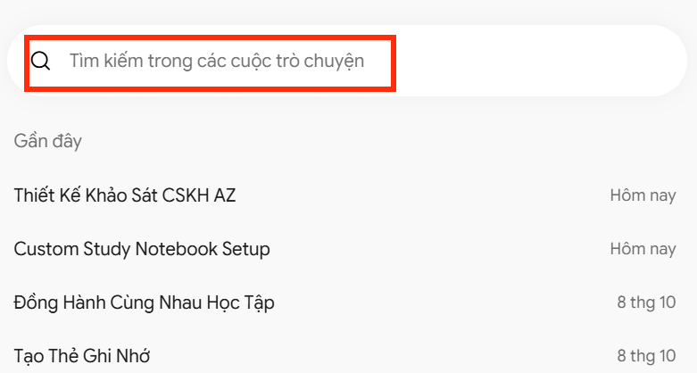 Từ khóa cuộc trò chuyện Gemini máy tính