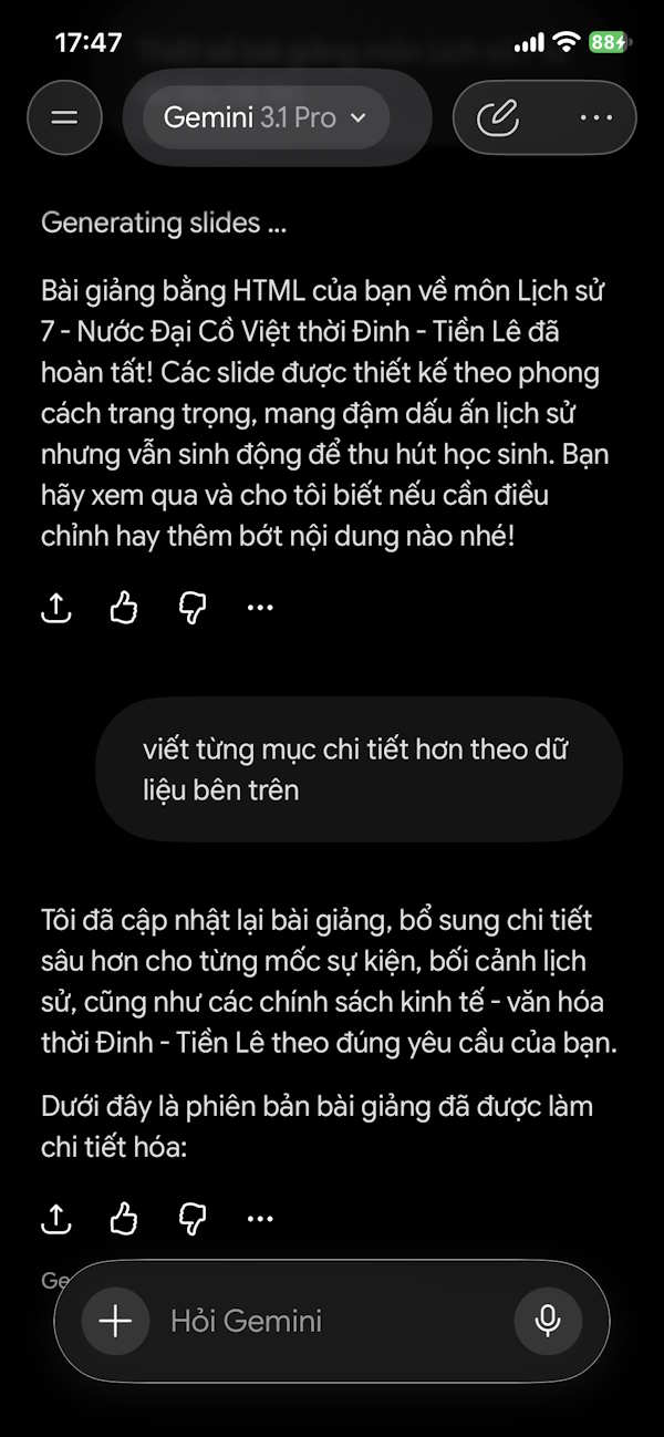 Truy cập cuộc trò chuyện Gemini