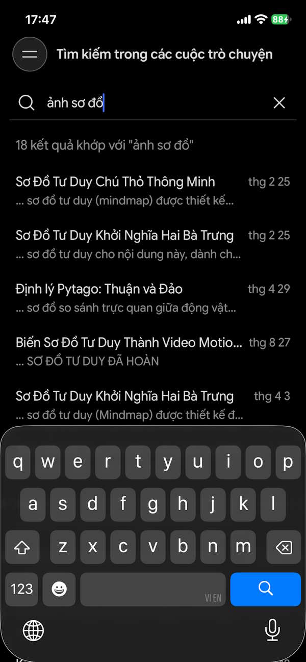 Tìm kiếm trò chuyện Gemini qua từ khóa