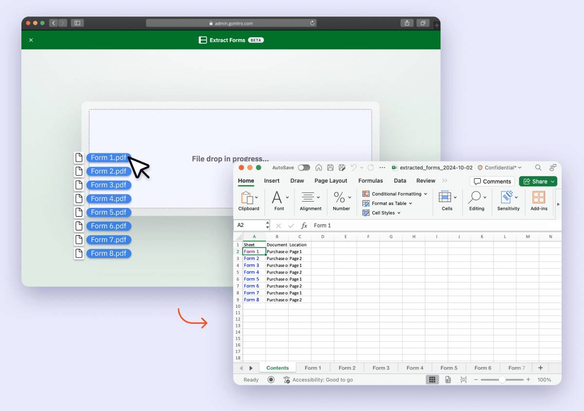 Chuyển đổi các file PDF có nội dung biểu mẫu thành dữ liệu sẵn sàng cho Excel