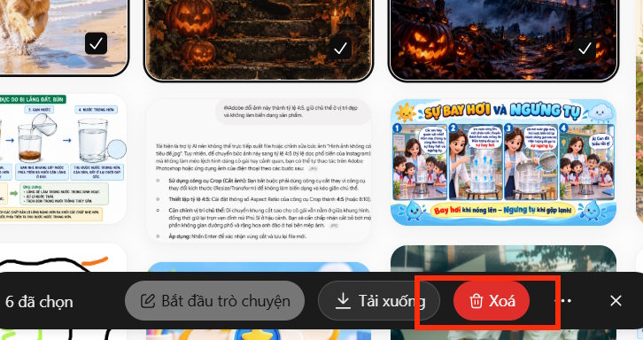 Xóa ảnh trong Thư viện ChatGPT