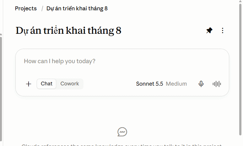 Sử dụng Claude Projects