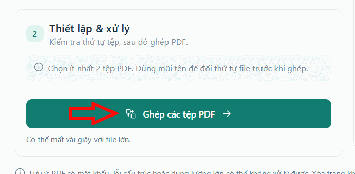 Thưc hiện ghép gộp trên PDF trên PDF MiniTools