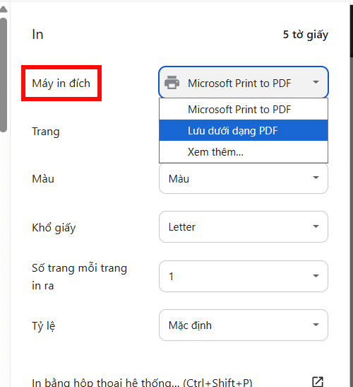 Lưu PDF trên trình duyệt Chrome
