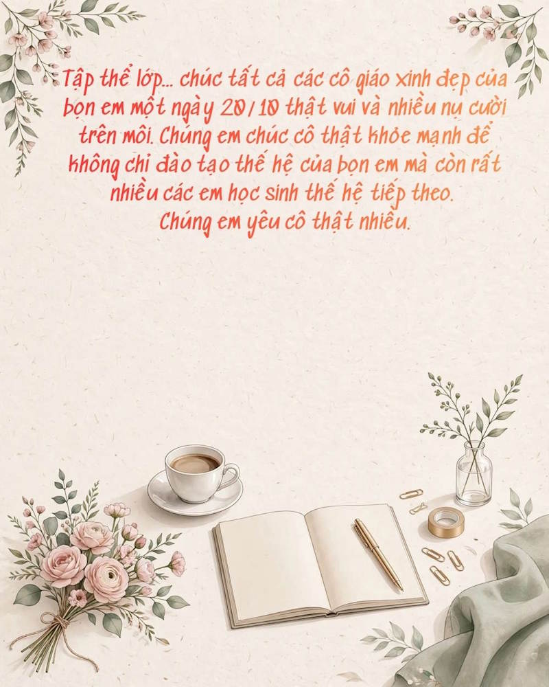 Thiệp tặng cô giáo ngày 20/10