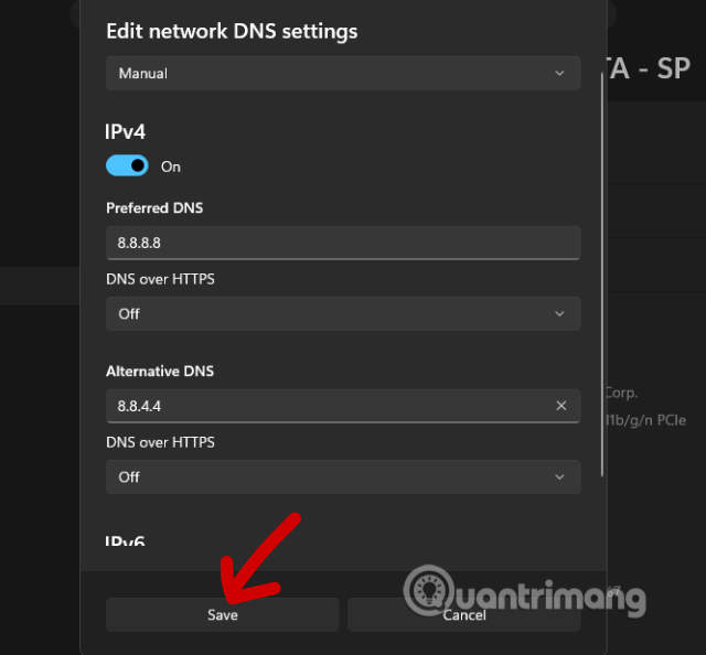 đổi dns trên win 11