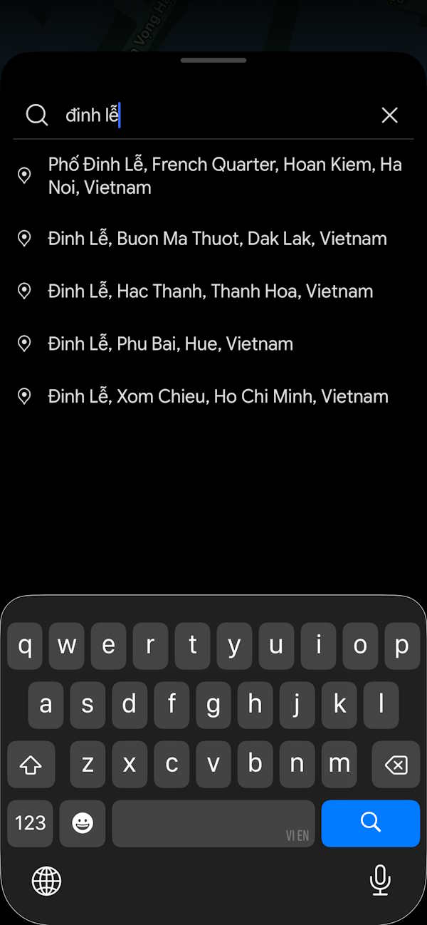 Hiện vị trí cần tìm