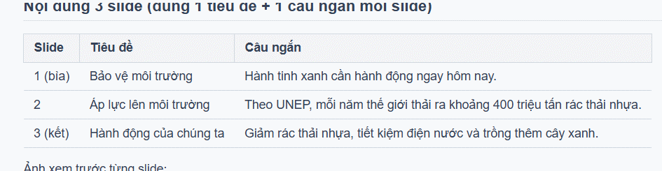 Bố cục từng slide tạo bằng NoteGPT