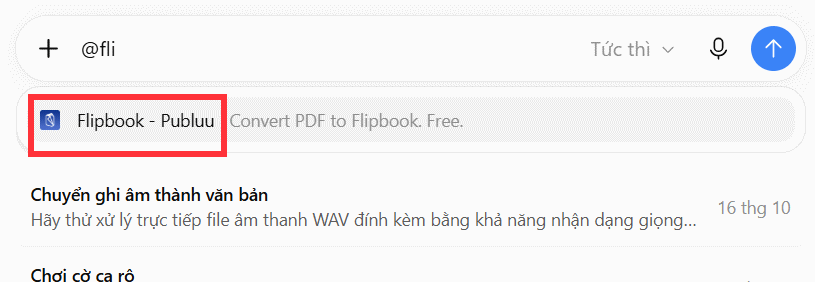 Sử dụng Flipbook trên ChatGPT