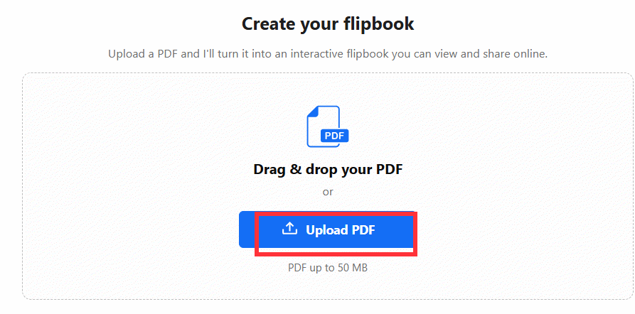 Tải file PDF lên Flipbook trên ChatGPT