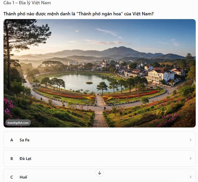 A Levelled Trivia Quiz