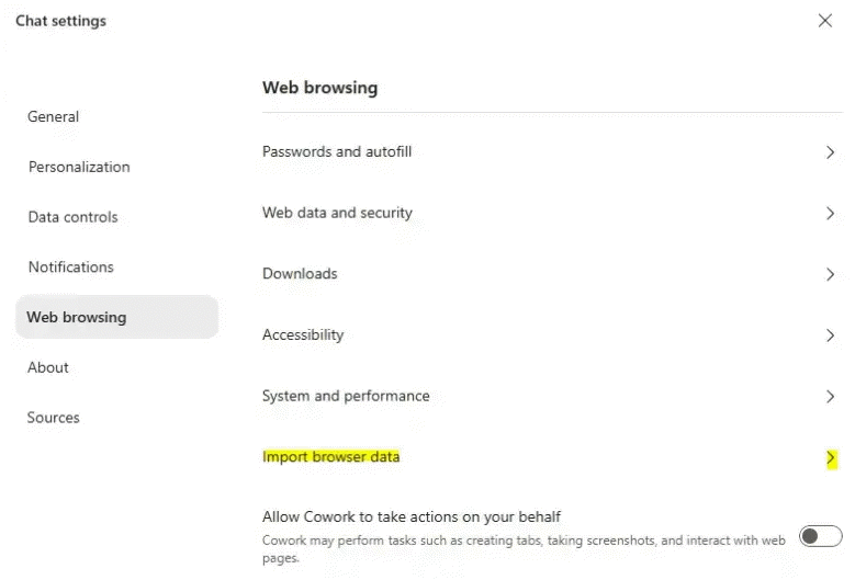 Web browsing trên Copilot