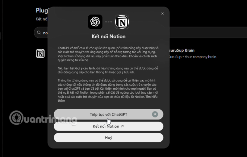 kích hoạt notion trên chatgpt