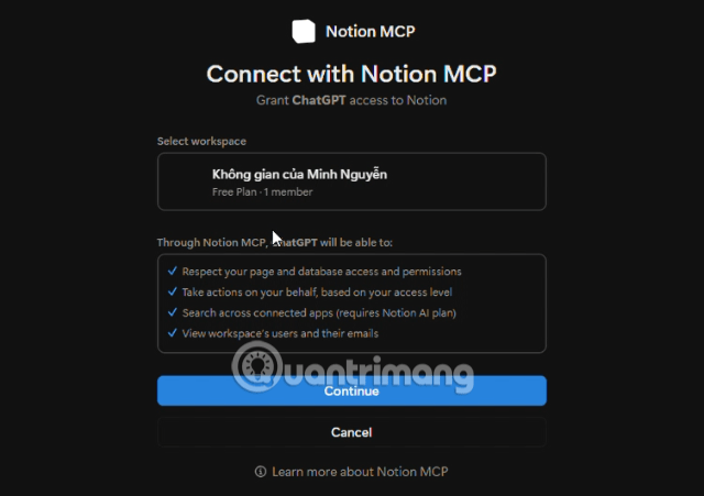 hướng dẫn cách thêm notion trên chatgpt