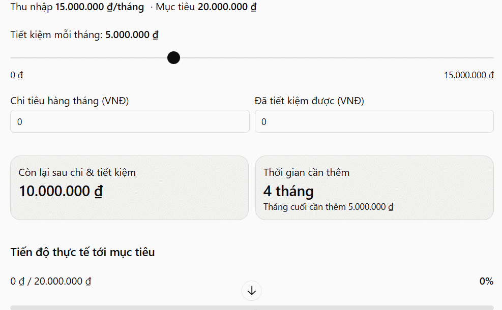 Giao diện công cụ quản lý tài chính trên ChatGPT