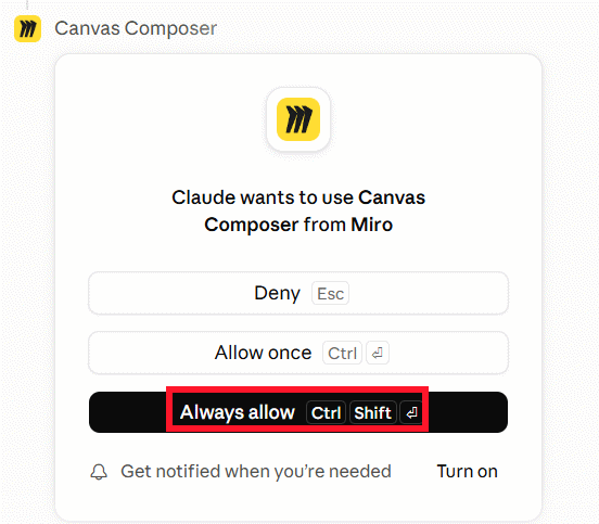 Claude dùng Canvas Composer trên Miro