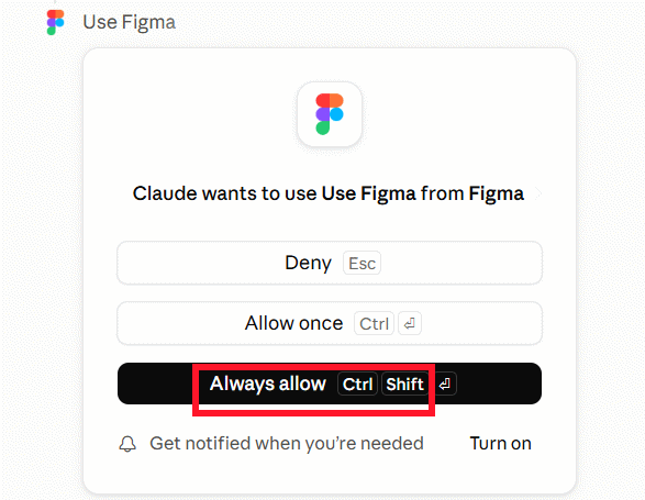Đồng ý Claude sử dụng Figma