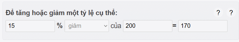Tính giá trị sau khi giảm 15%
