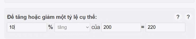  Tính giá trị sau khi tăng 10%